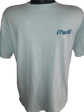 O'Neill Men's Light Blue Graphic Logo T-Shirt Size M